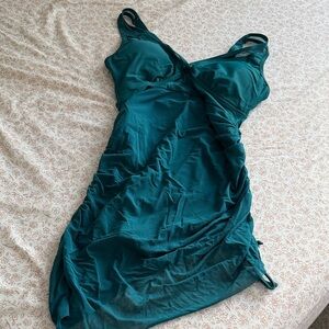 Teal Sleeveless Slip Dress